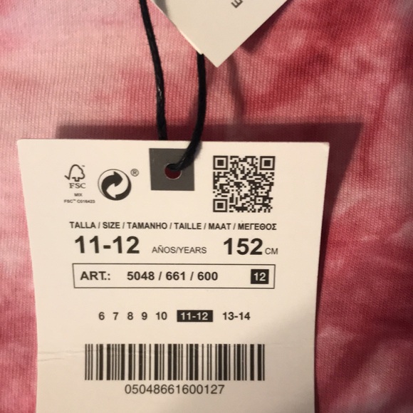 NWT! Zara “be kind be great be brilliant” tie dye tee shirt - Picture 5 of 5